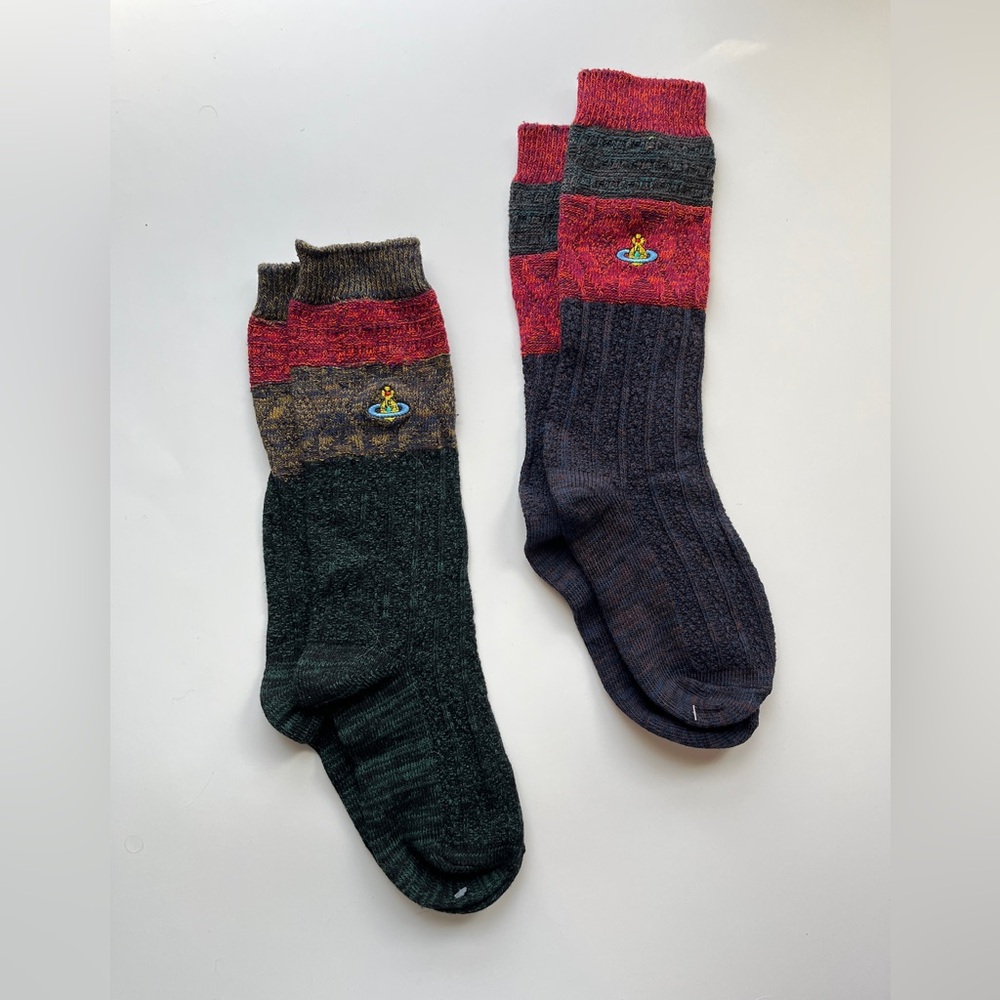2 X Vivienne Westwood Multicolor Beautiful Knit Socks